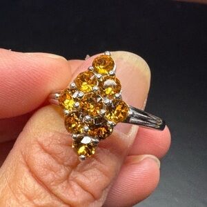 J Francis Ring Embellished with Topaz Color by Swarovski Gem